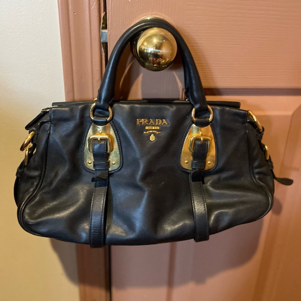 Nwot Black Leather Prada Bag